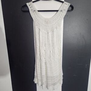 Elegant White Crochet Tank Top